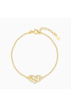 valentines silver women's spring ring clasp bracelet