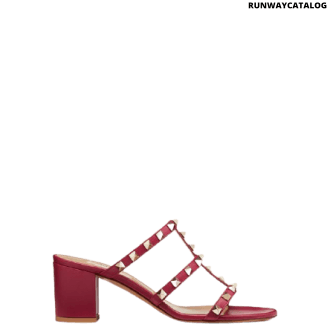 valentino calfskin leather slide sandal