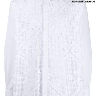 valentino pointelle-knit cotton shirt
