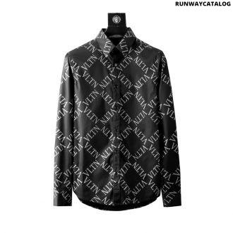 valentino black vltn print shirt