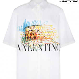 valentino roman sketches print shirt