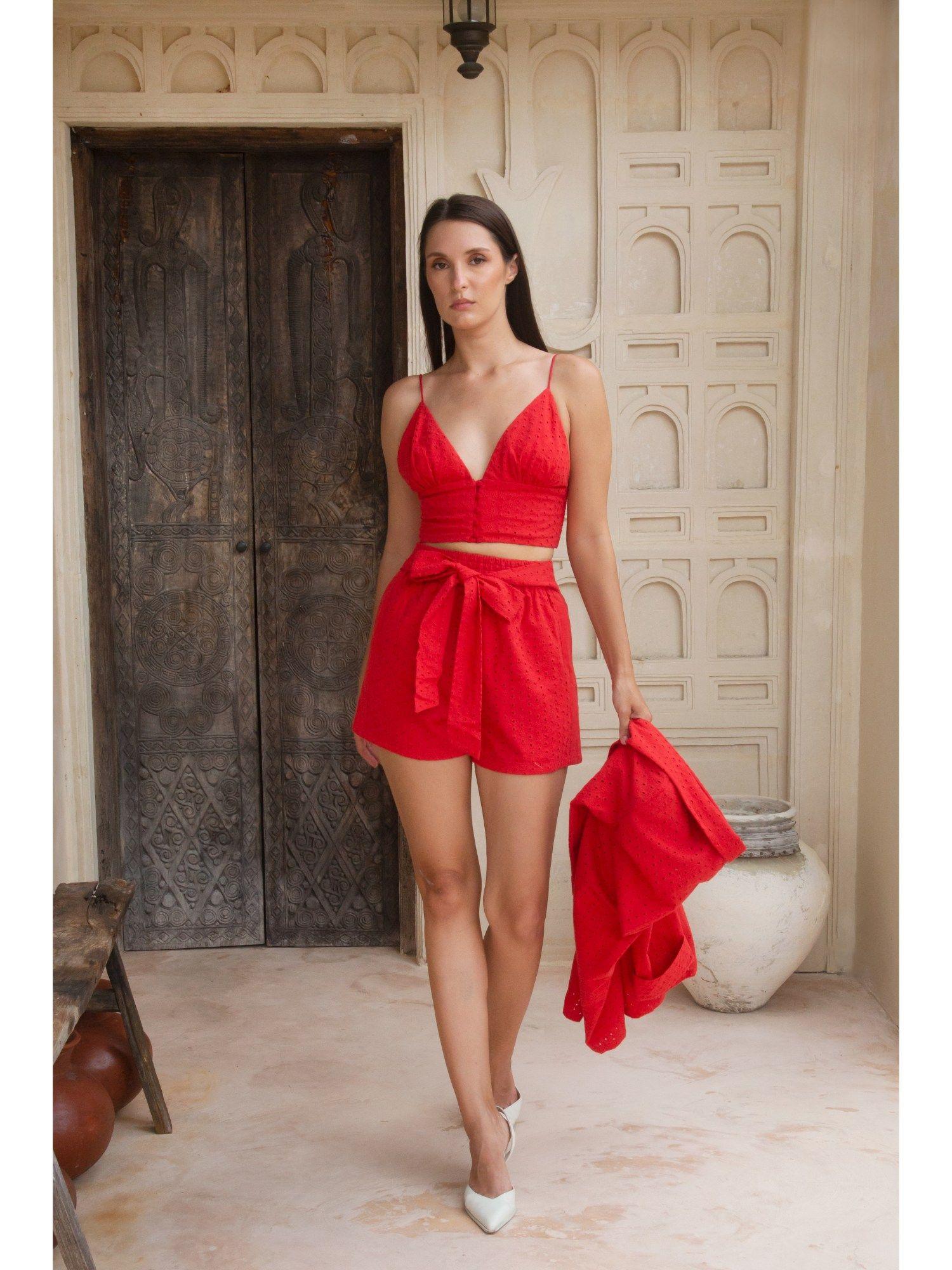 valerie red co-ord (set of 2)