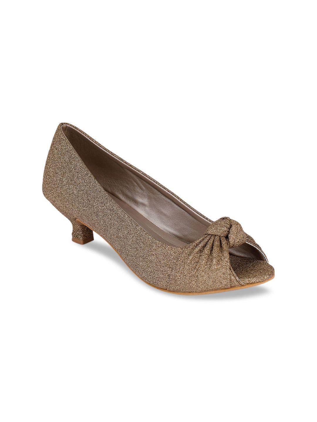 valiosaa women copper-toned solid peep toes