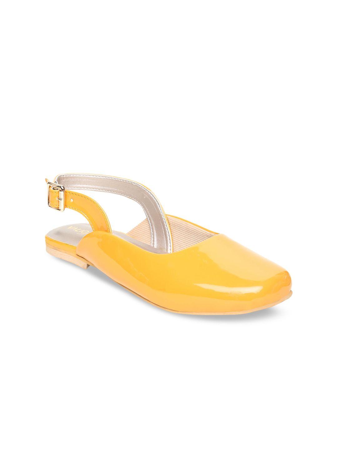valiosaa women yellow solid synthetic patent mules