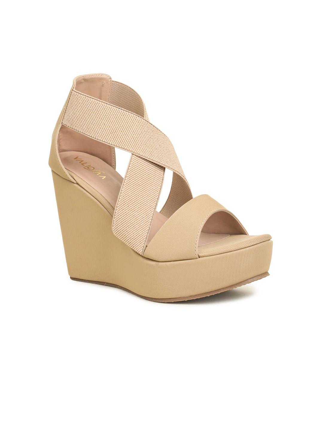 valiosaa women beige wedge heels