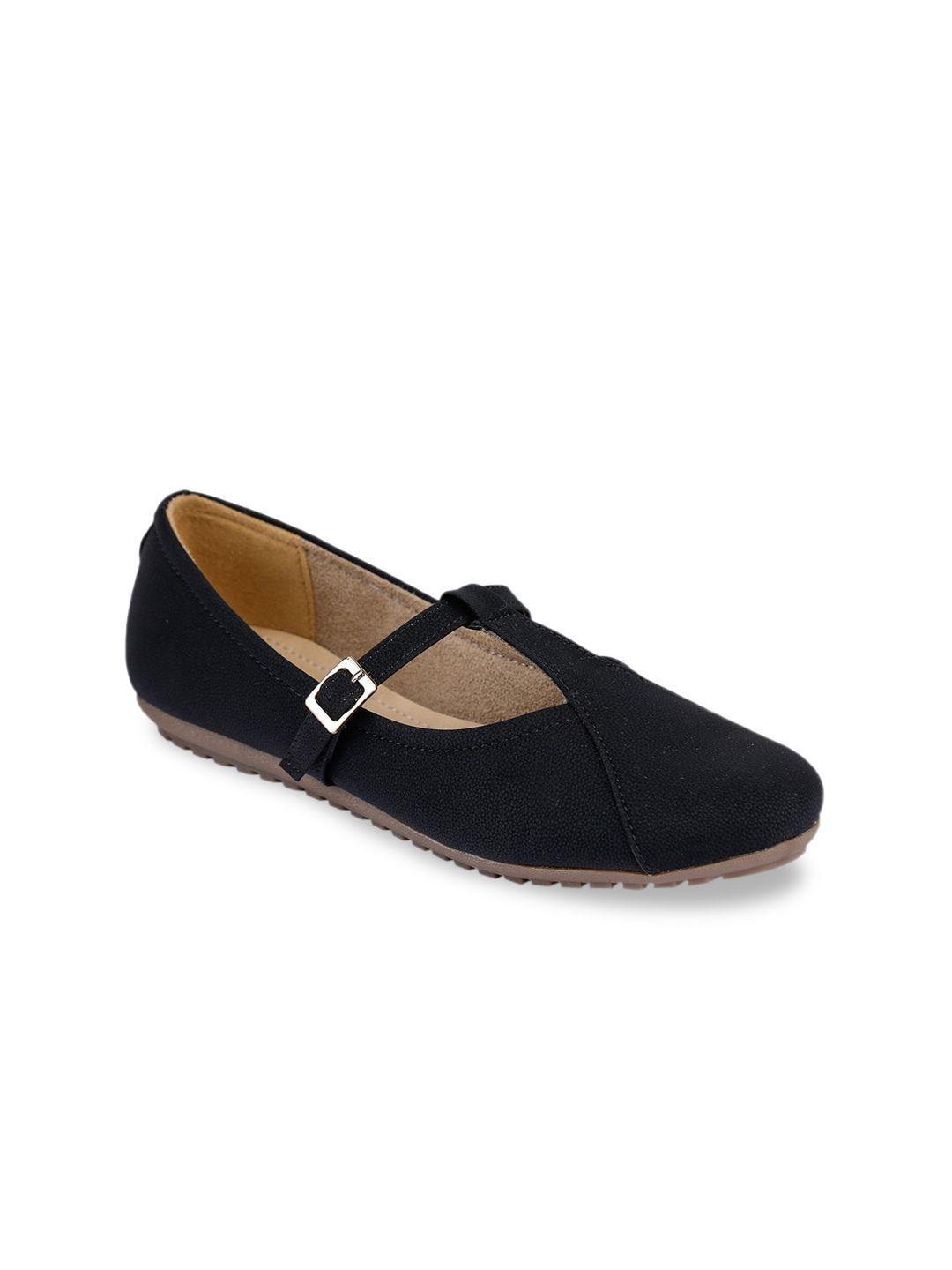 valiosaa women black solid ballerinas