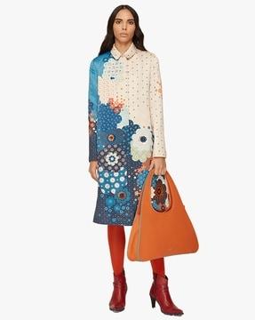 valley of flowers printed longline jacket