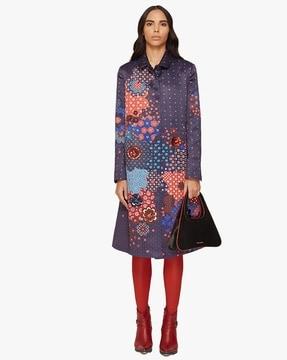 valley of flowers printed longline jacket