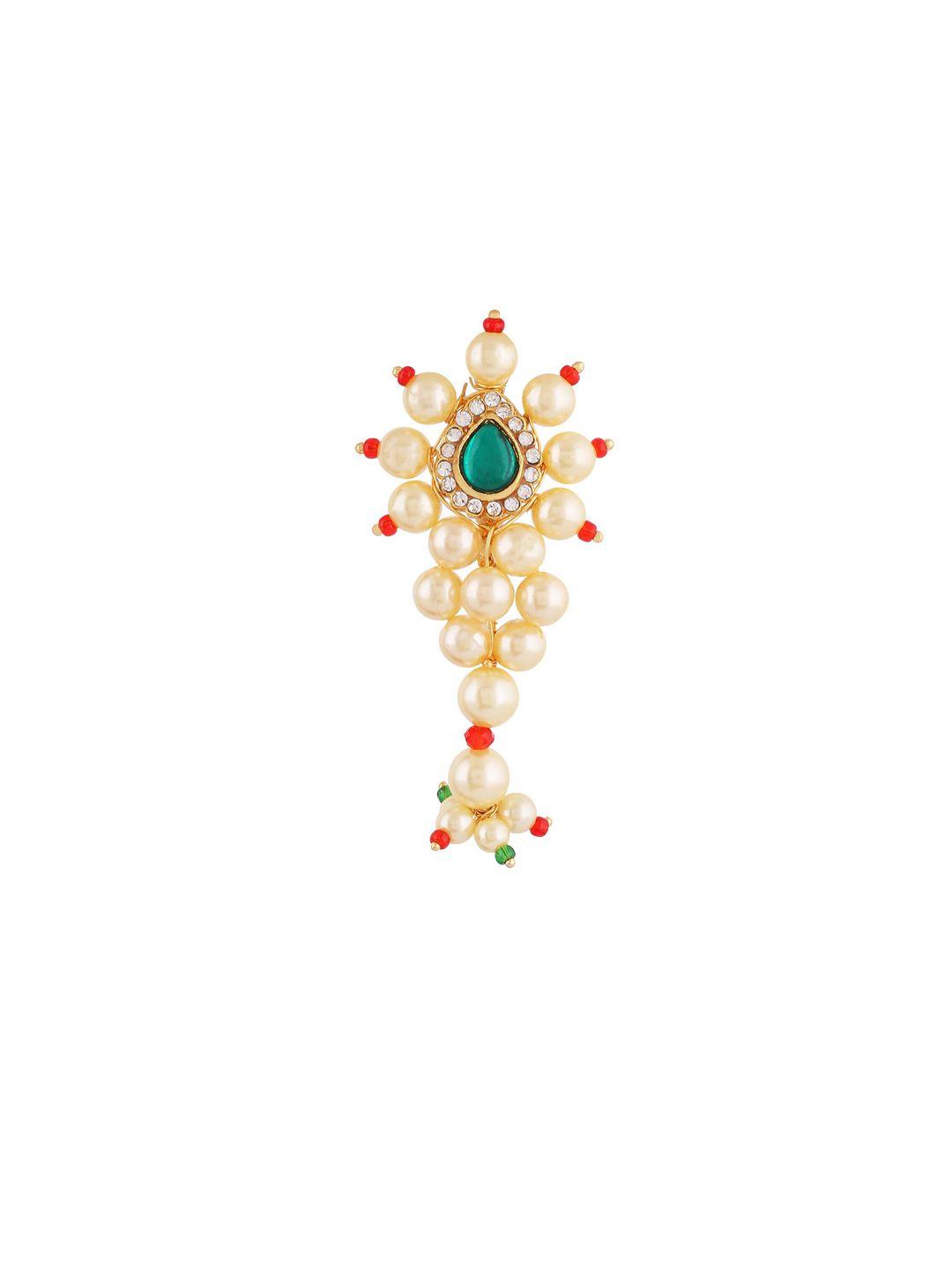 vama artificial stone-studded saree brooch