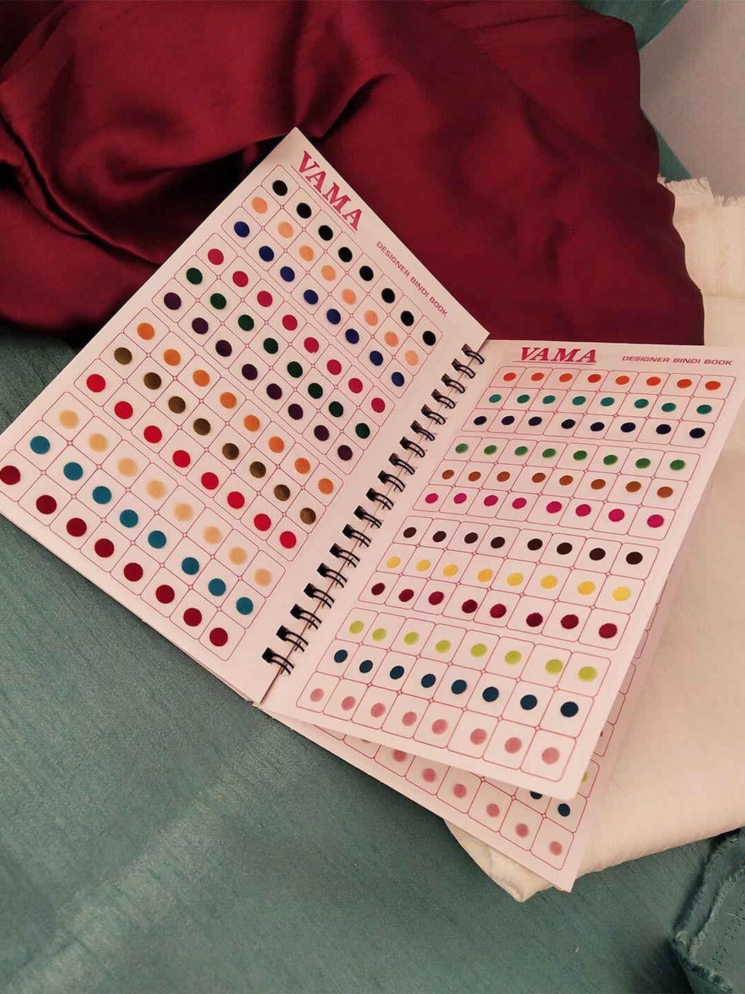 vama premium velvet kumkum sticker plain bindi booklet- multicoloured
