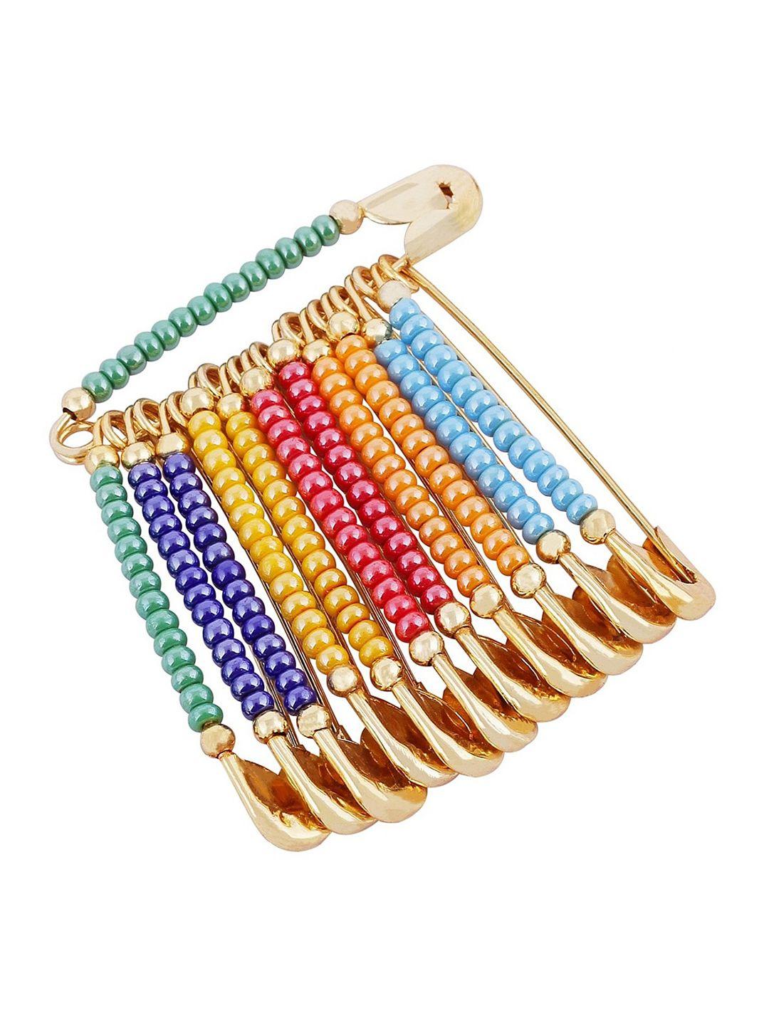 vama set of 12 beaded saree safety pins