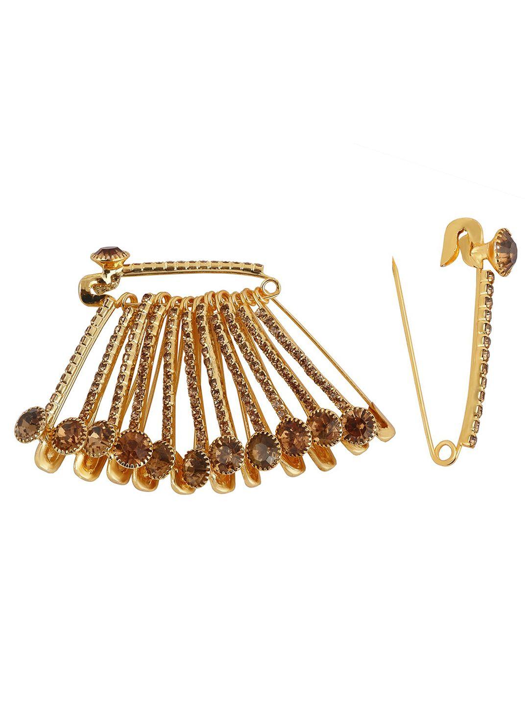 vama set of 12 stone studded saree pins
