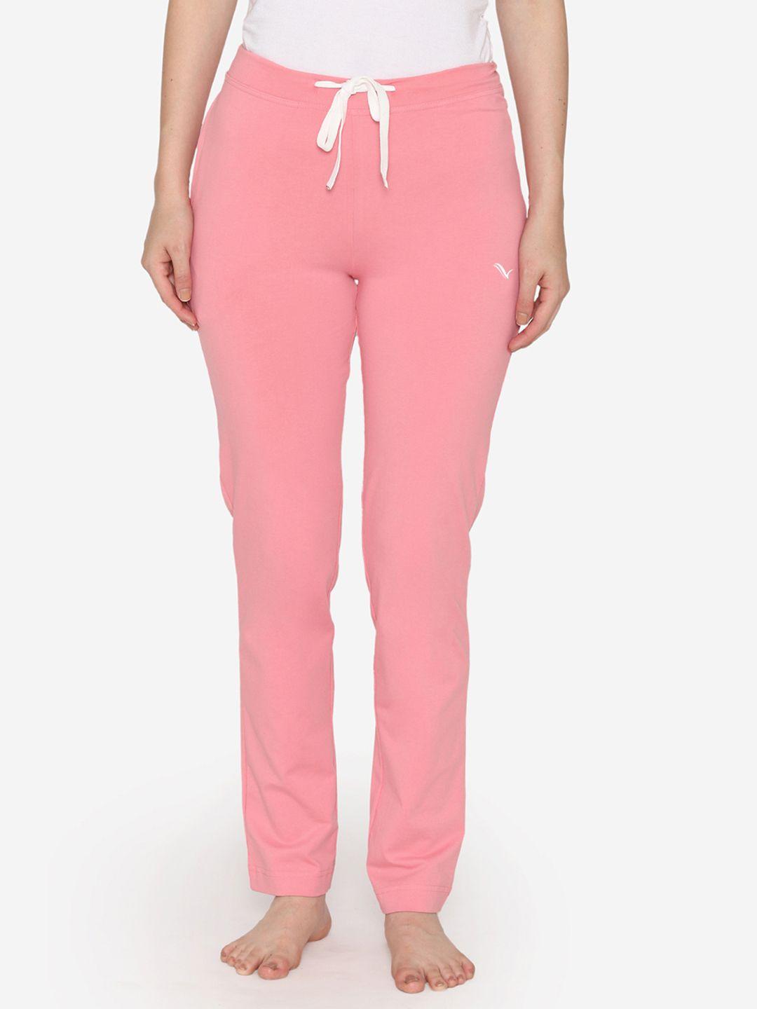 vami women pink solid lounge pants