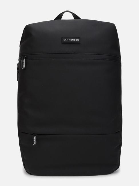van heusen black pu solid backpack