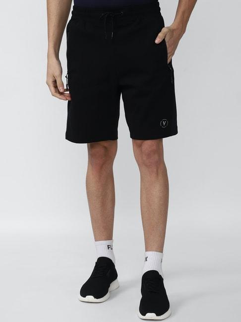 van heusen black regular fit shorts