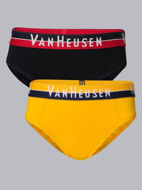 van heusen boys anti bacterial and colour fresh solid briefs - pack of 2 - pure black , gold fusion