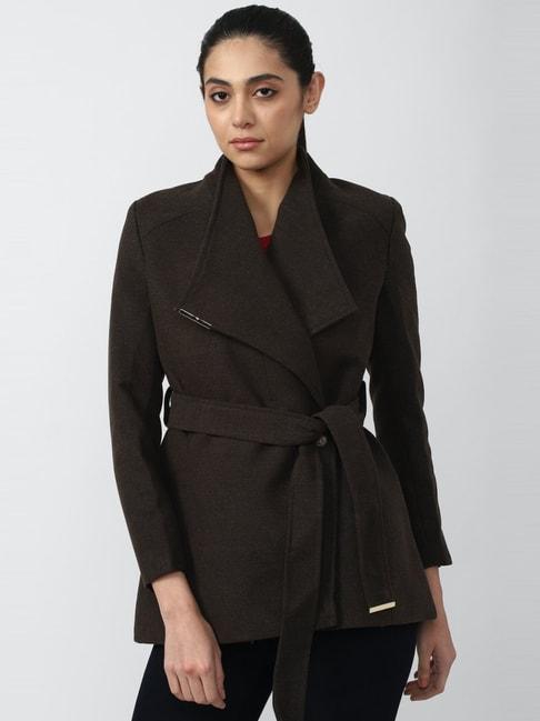 van heusen brown cotton regular fit jacket