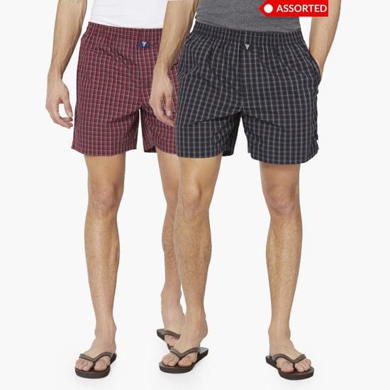 van heusen checked boxer shorts - pack of 2 - assorted colour & design