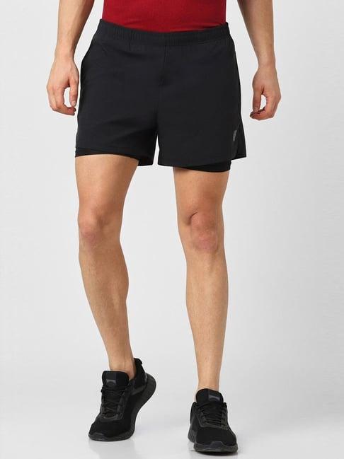 van heusen flex black regular fit shorts