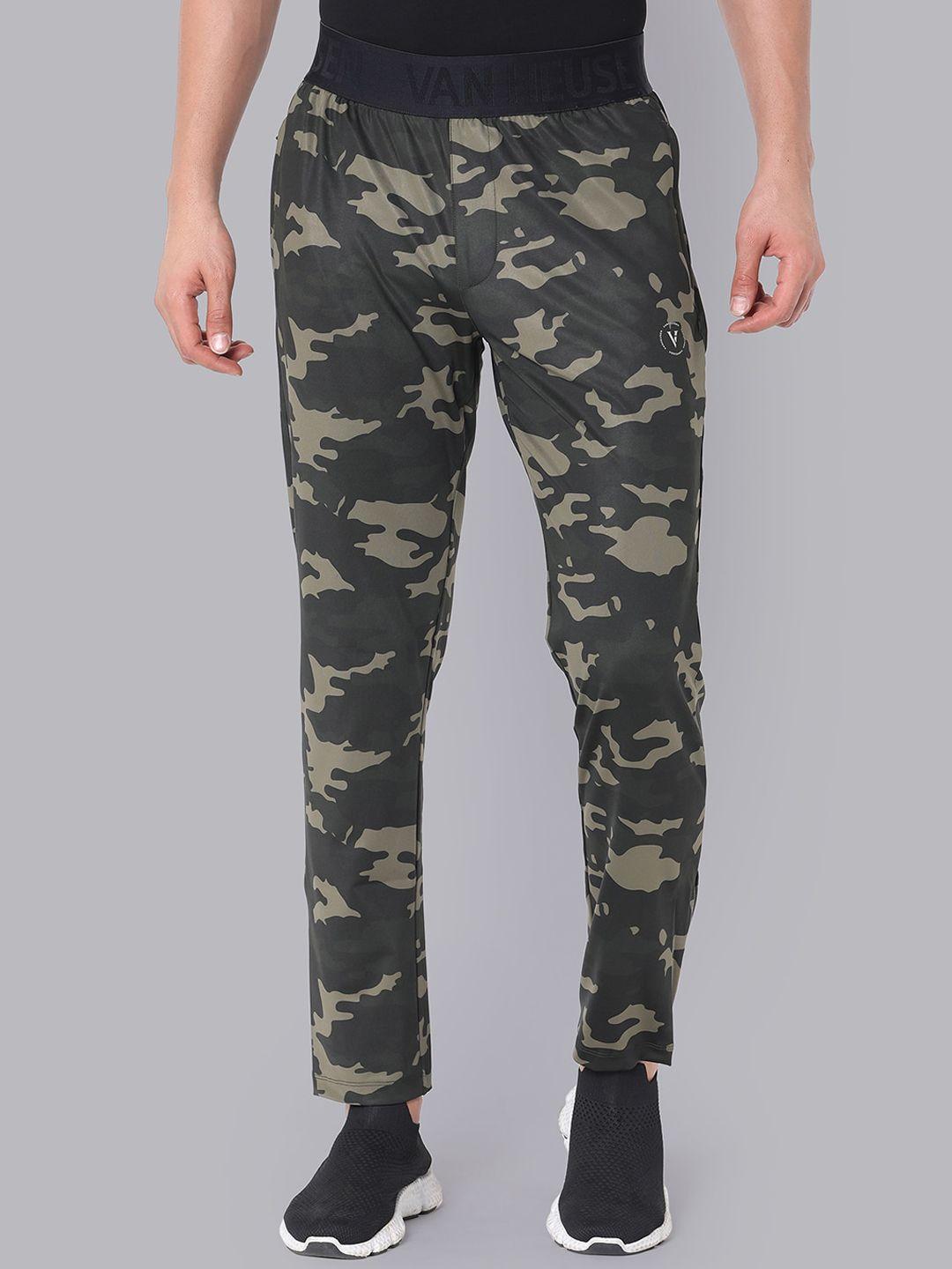 van heusen flex men camouflage printed slim fit track pants