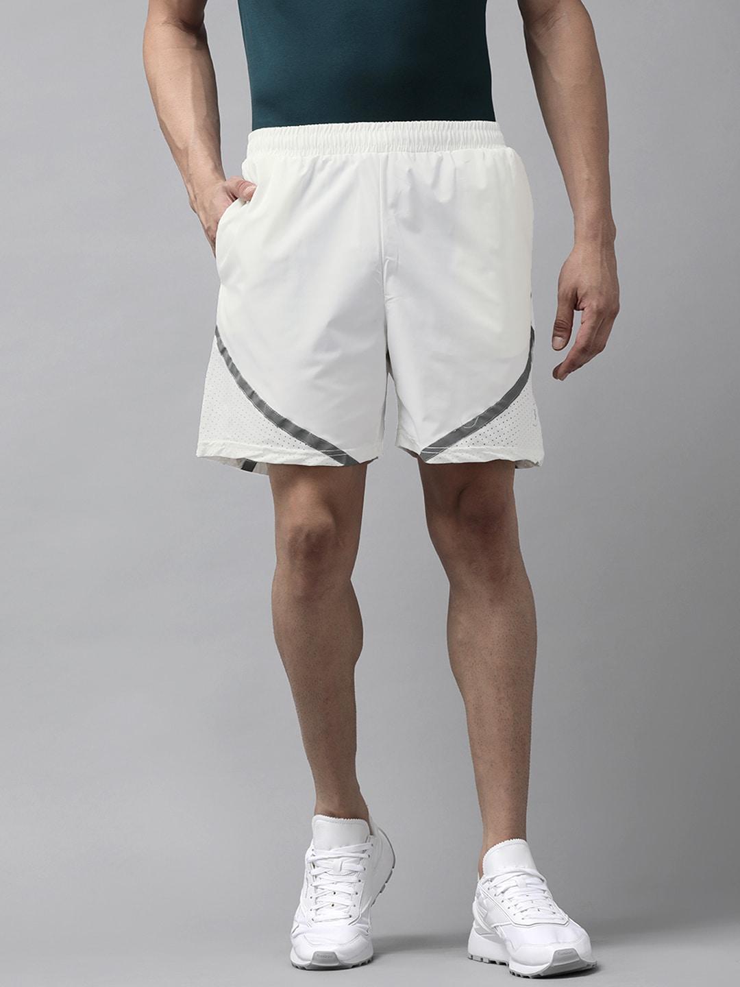 van heusen flex men off-white solid sports shorts