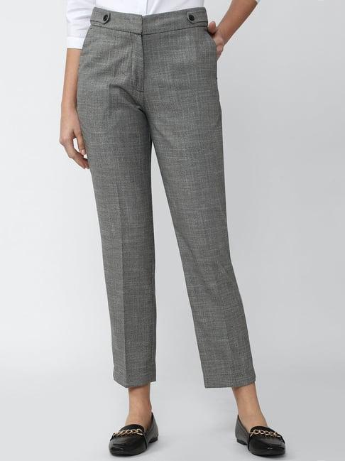 van heusen grey textured trousers