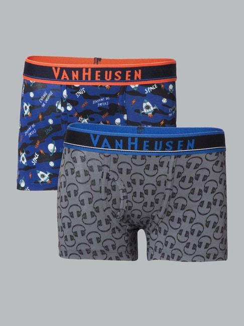 van-heusen-kids-blue-&-grey-cotton-printed-trunks-(pack-of-2)