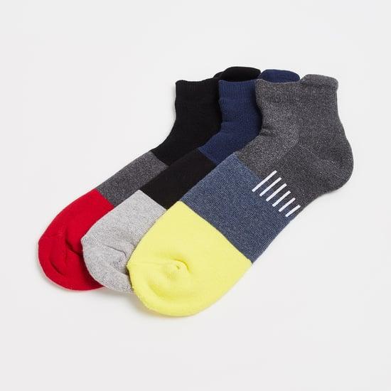 van heusen men colourblock ankle-length socks - set of 3