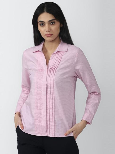 van heusen pink houndstooth pattern shirt