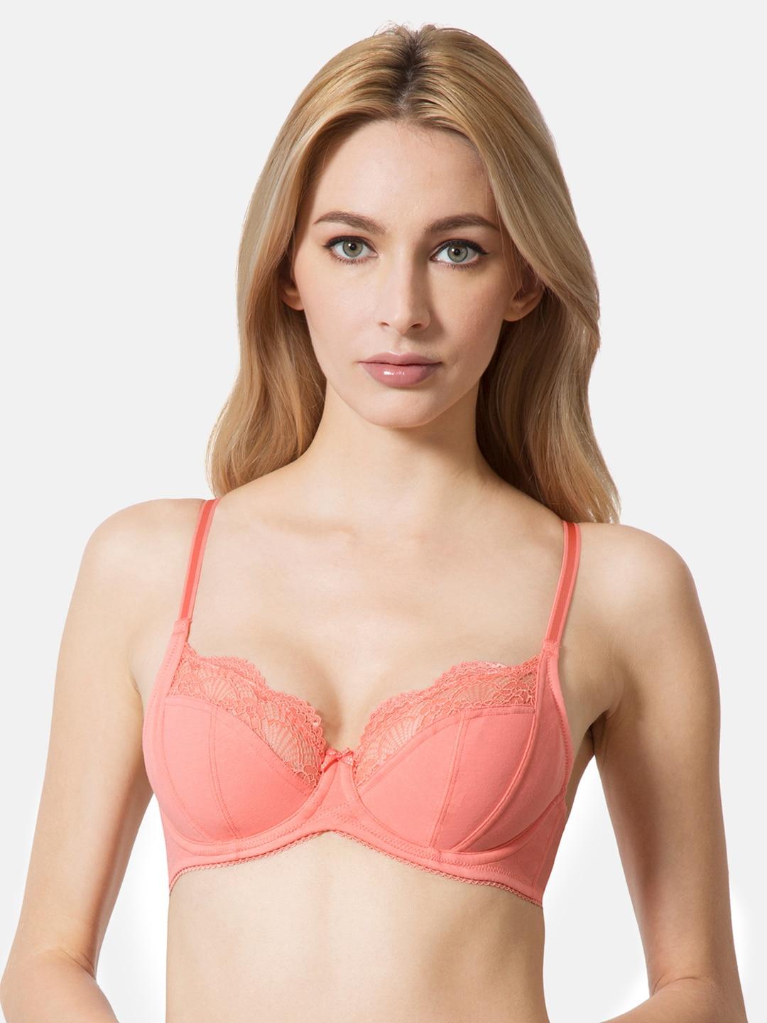 van heusen pink lace underwired non padded wired lace tipped balconette bra ilibracssww3511009