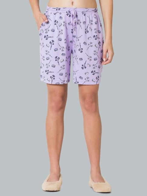 van heusen purple printed shorts