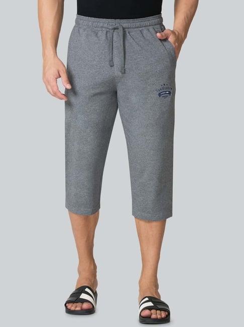 van heusen regular fit drawstring waist functional pockets capri shorts - mid grey melange