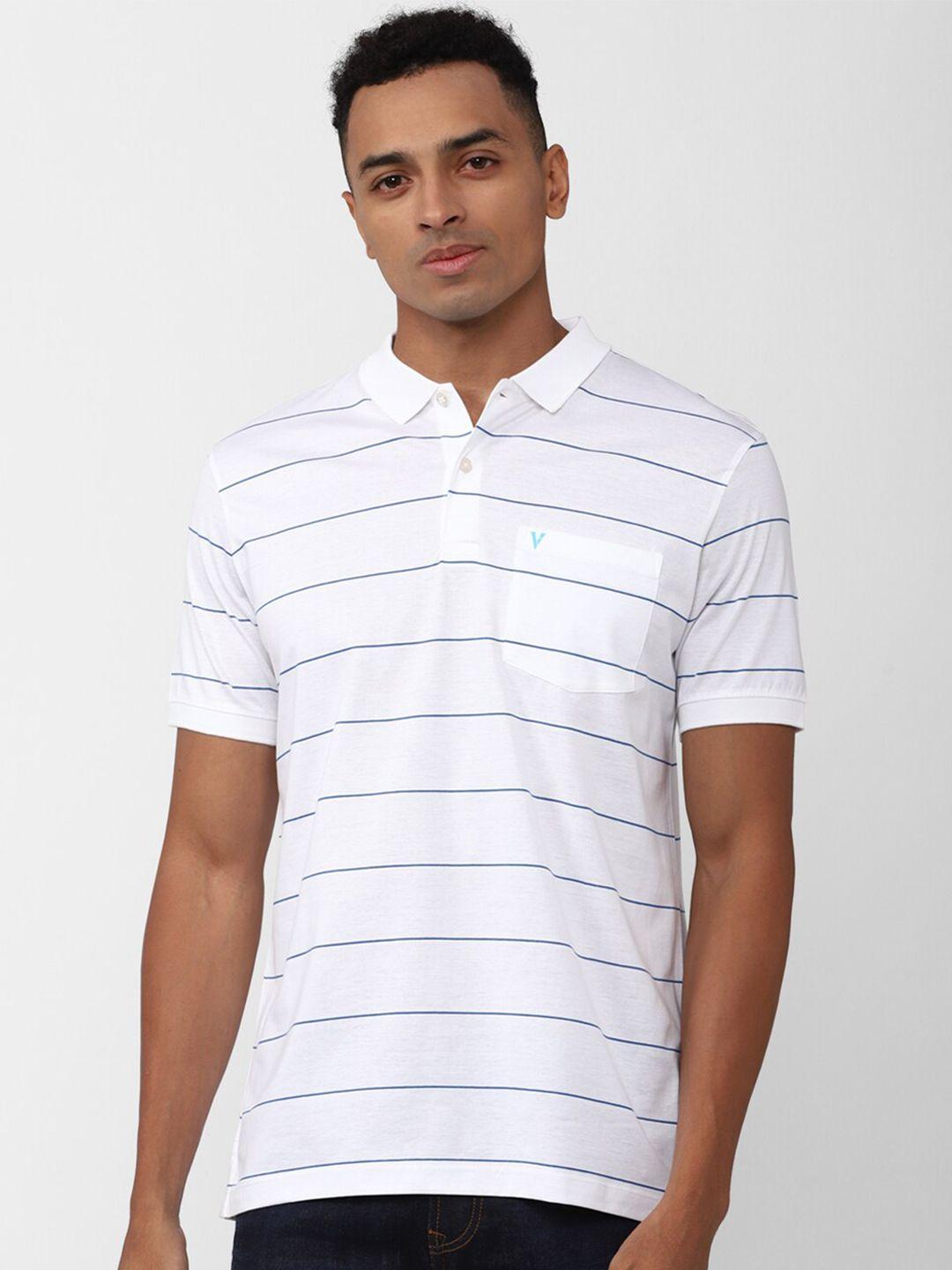 van heusen striped polo collar short sleeves t-shirt