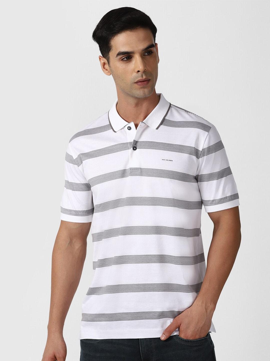 van heusen striped polo collar t-shirt