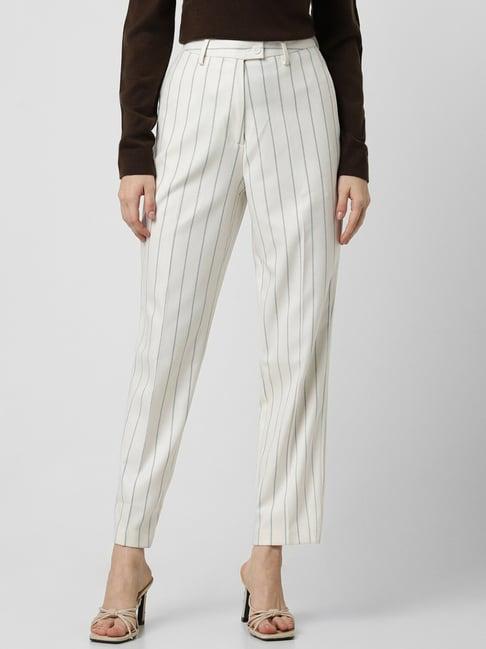 van heusen white striped formal pants