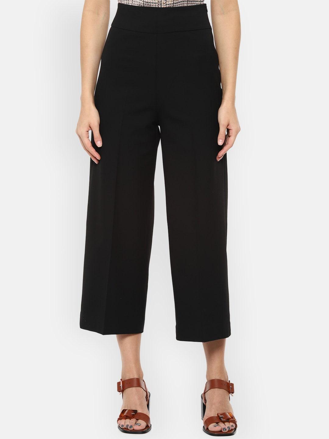van heusen woman black culottes trousers