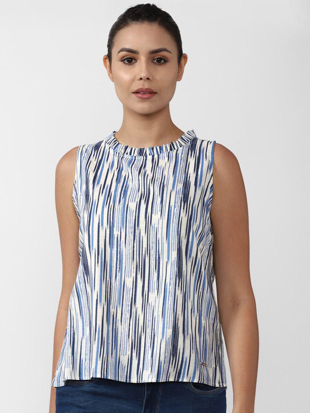 van heusen woman blue & white striped top