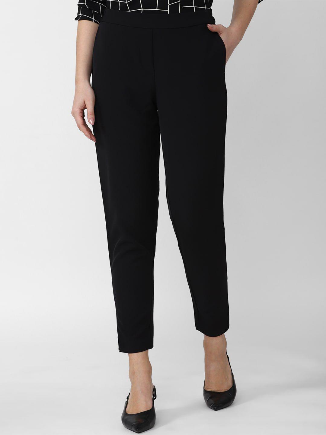 van heusen woman mid-rise tapered fit trousers