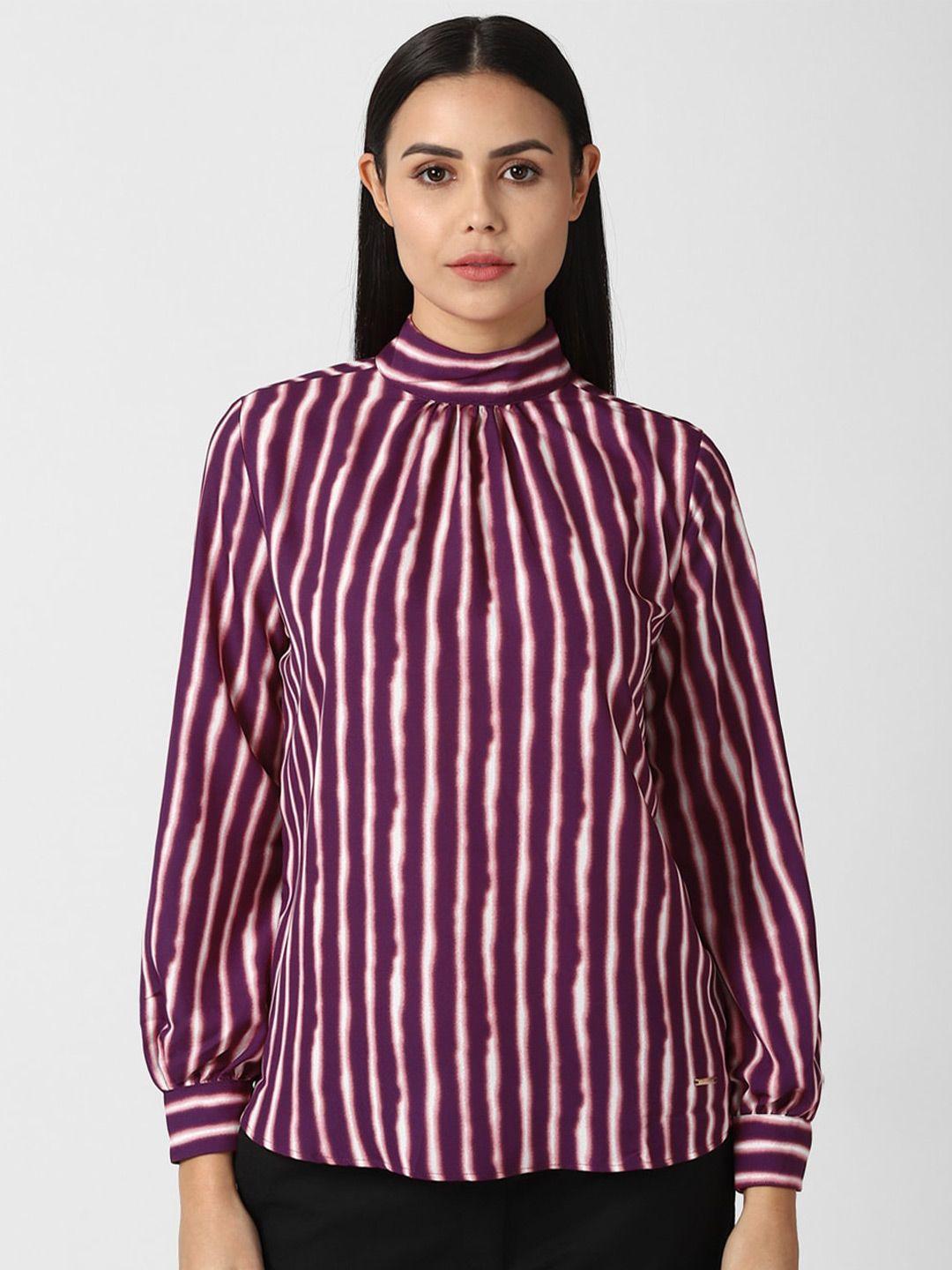 van heusen woman purple striped top