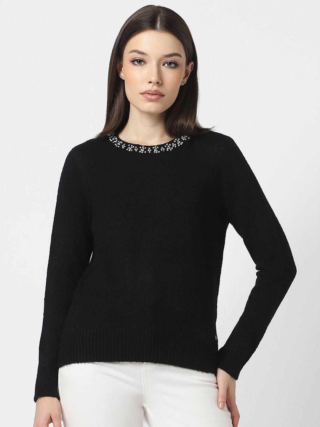 van heusen woman ribbed embellished pullover sweater