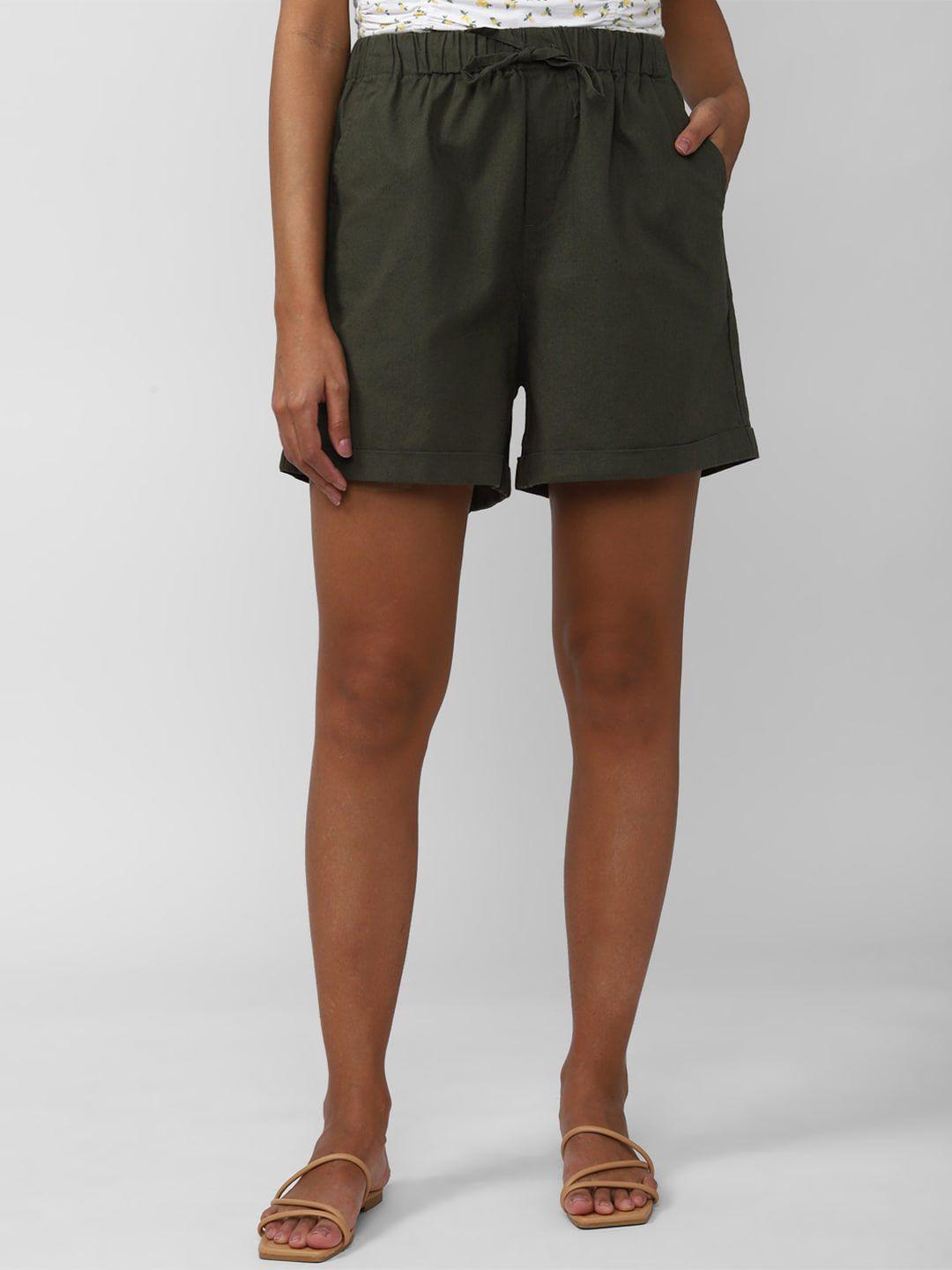 van heusen woman women olive green shorts