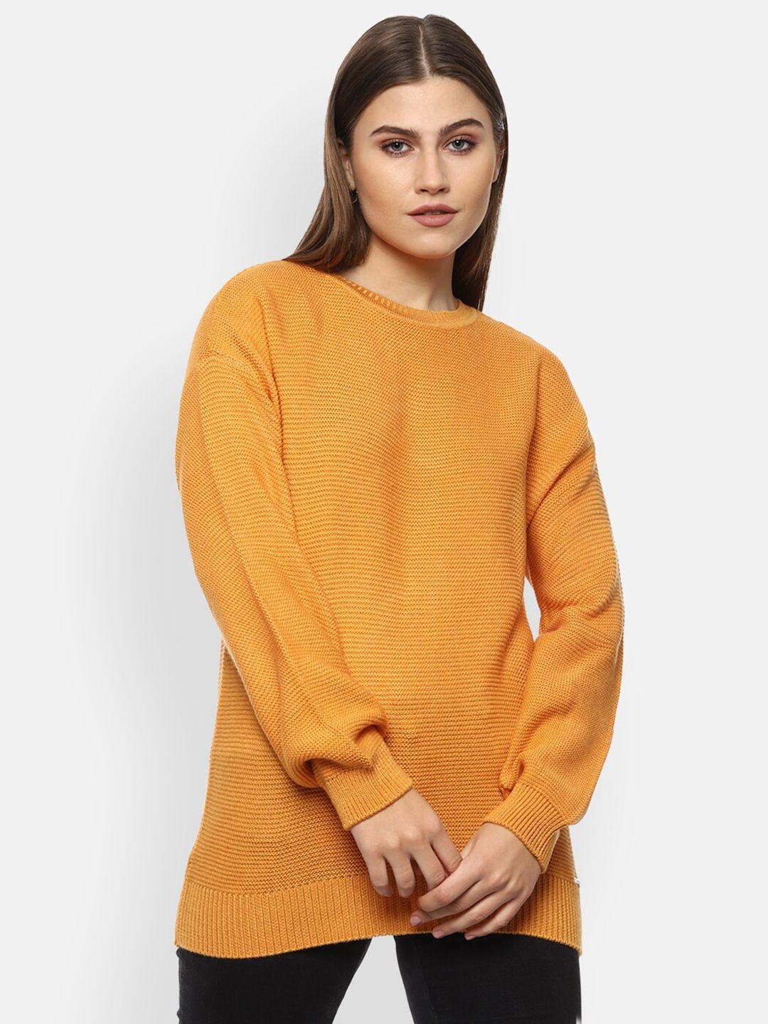 van heusen woman women orange acrylic pullover