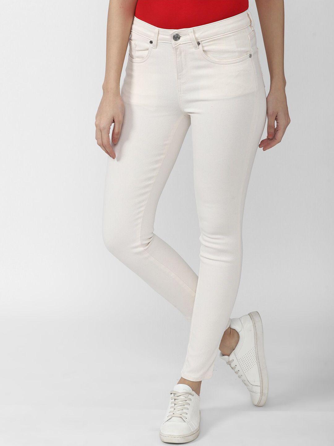 van heusen woman women white skinny fit jeans