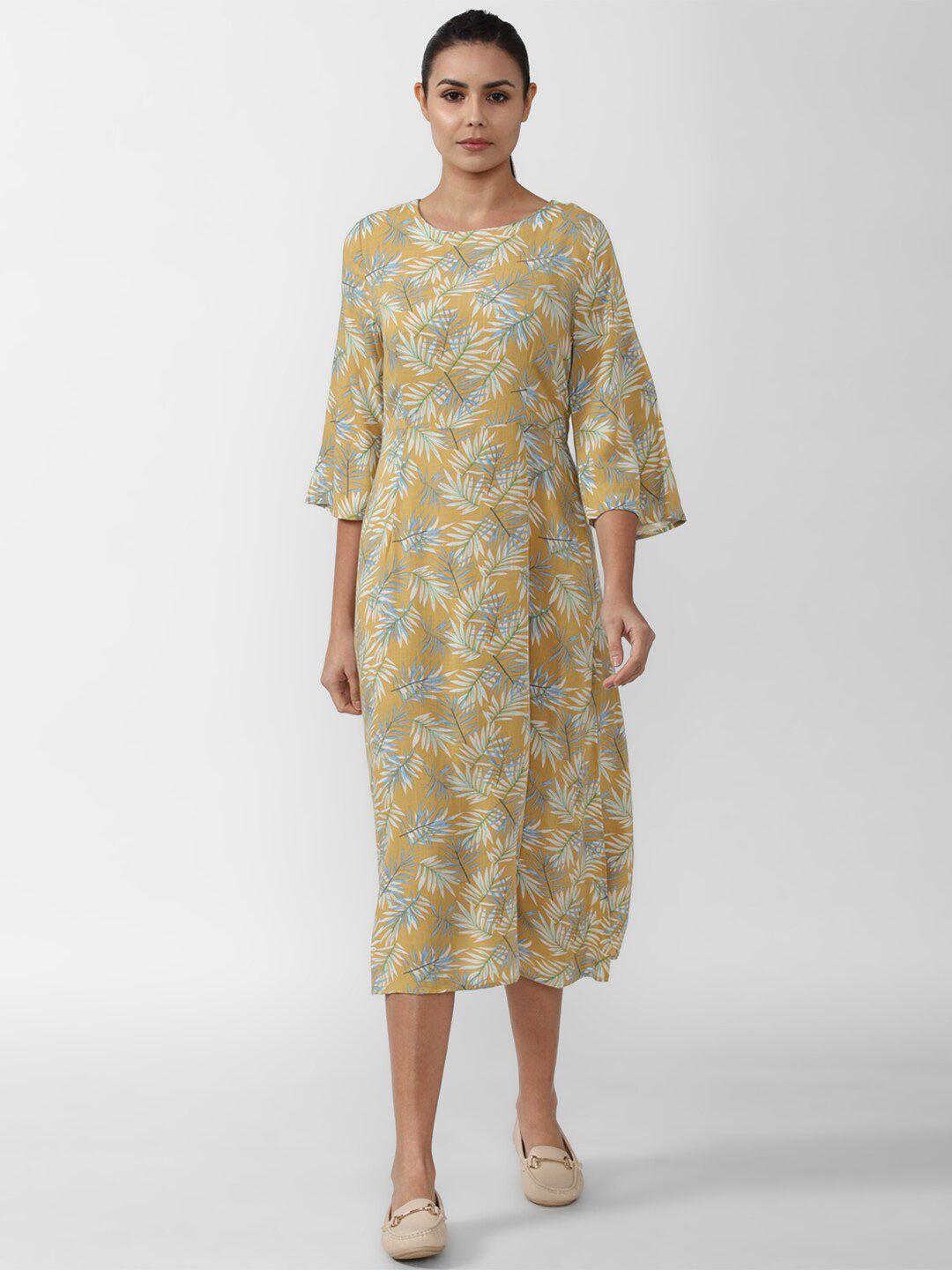 van heusen woman yellow floral midi dress