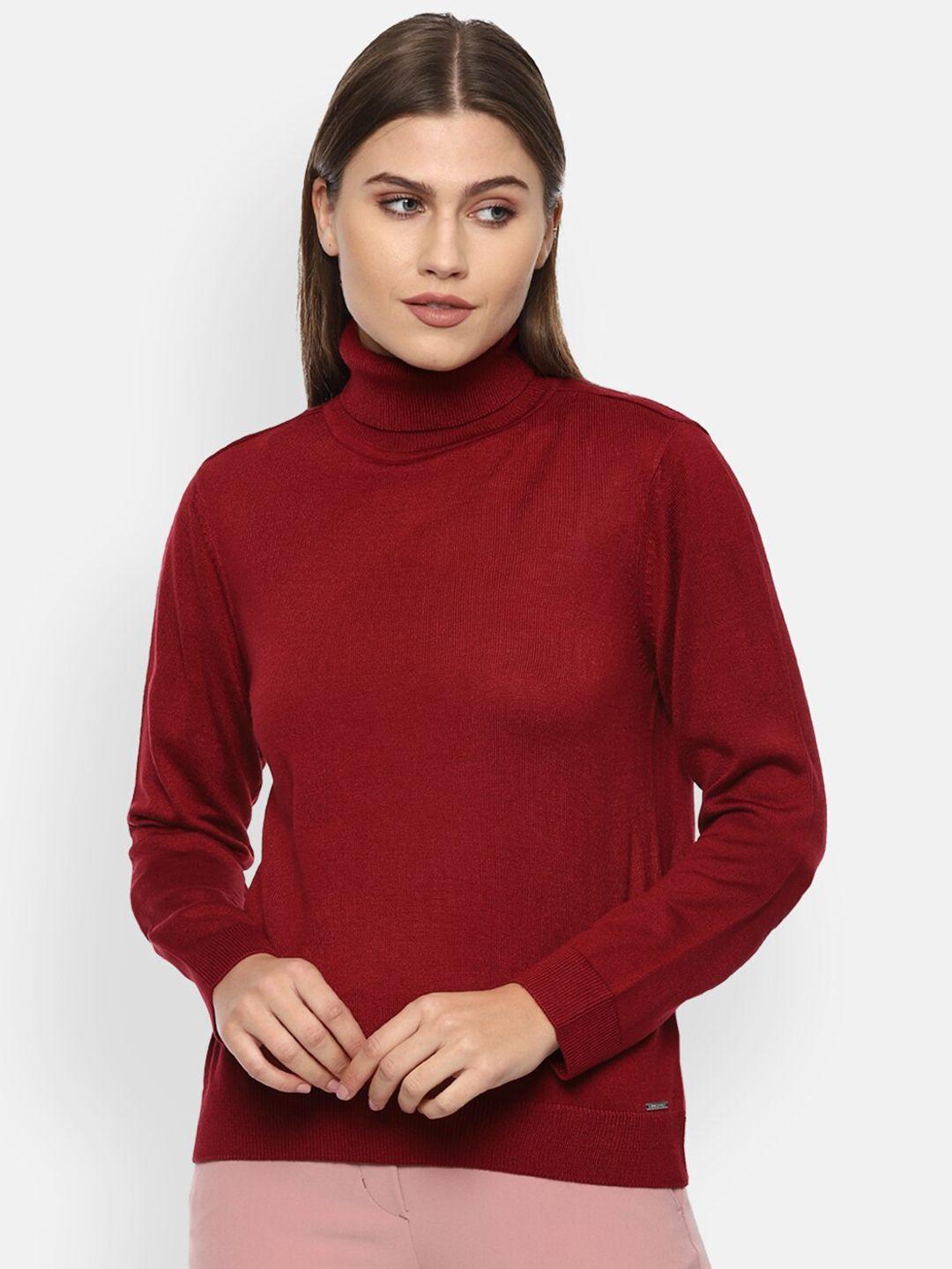 van-heusen-women-maroon-pullover