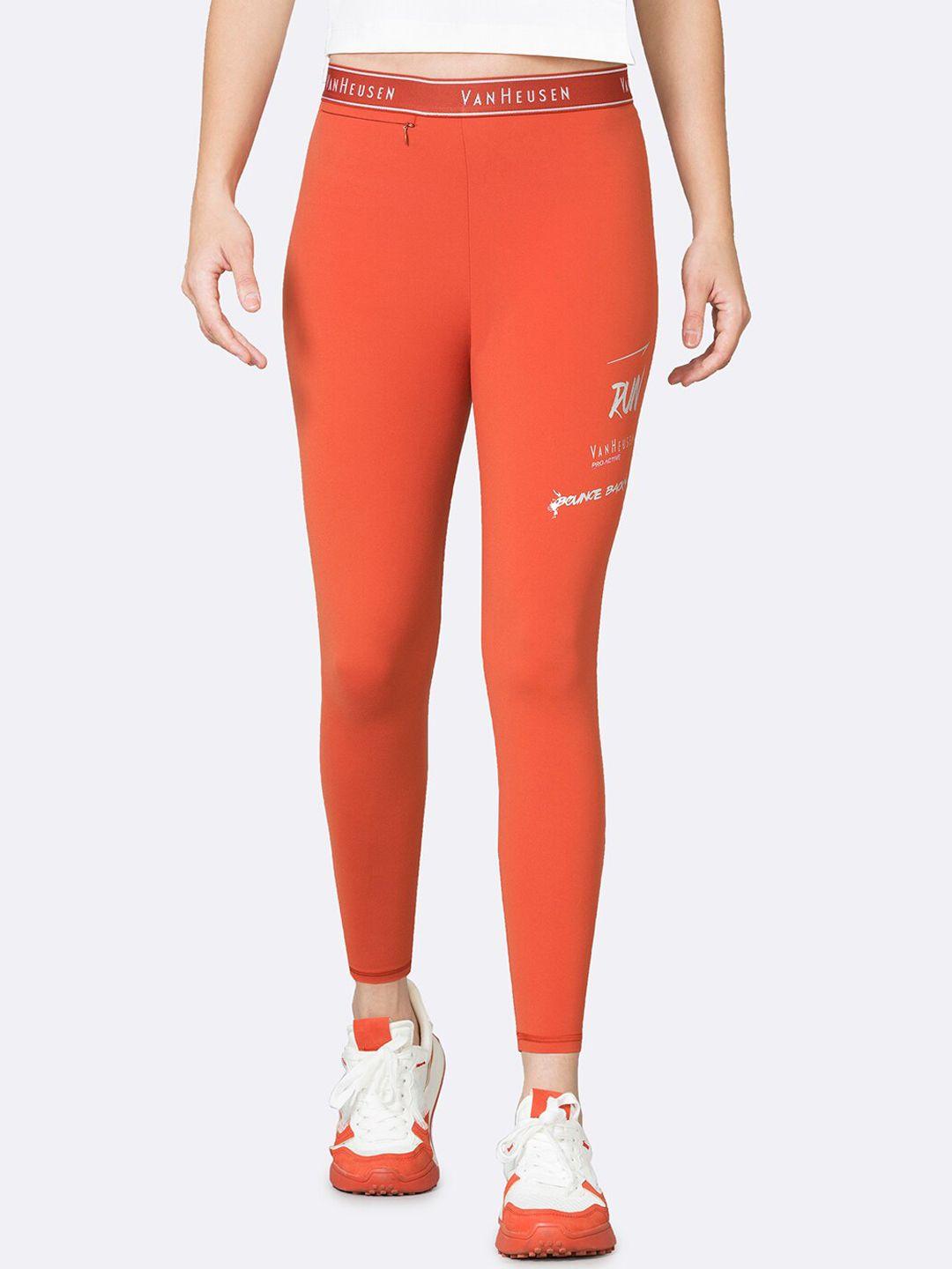 van heusen women orange printed tights