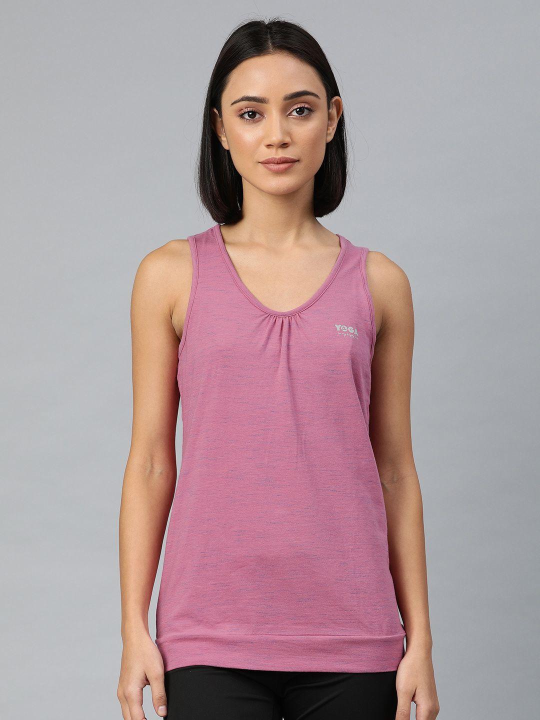 van heusen women pink solid yoga t-shirt