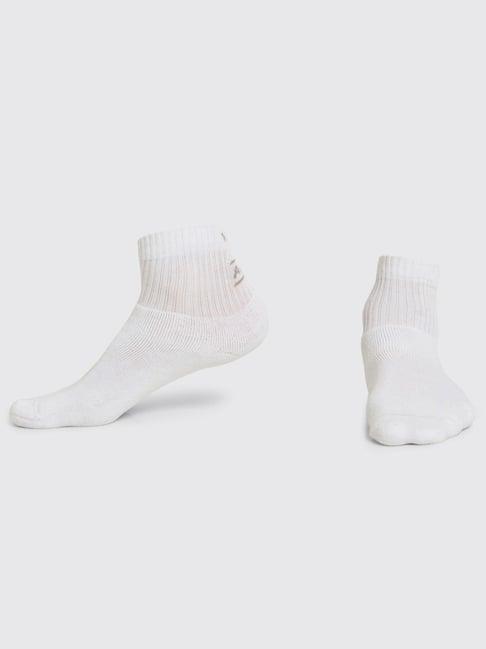 van heusen active snug fit anti bacterial ankle length solid socks - pack of 3 - white
