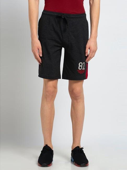 van heusen athleisure regular fit smart tech easy stain release knit shorts - charcoal melange