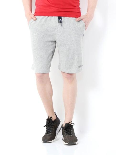 van heusen athleisure regular fit smart tech easy stain release solid knit shorts - grey melange